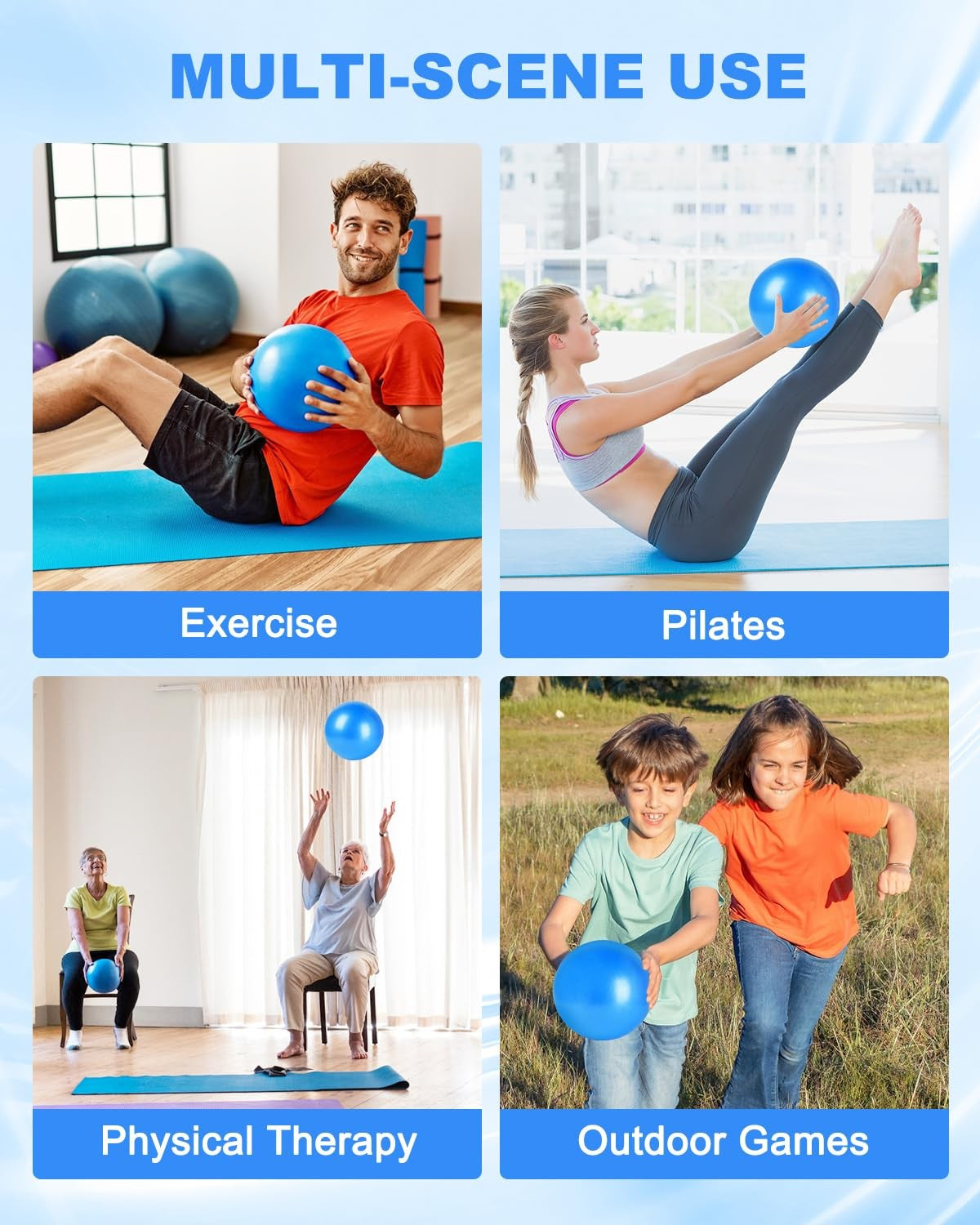 9 Inch Pilates Ball Small Excercise Ball, Coregeous Balls, Workout Balls for ...