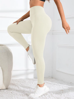 High Waisted Seamless Ribbed Pilates Leggings