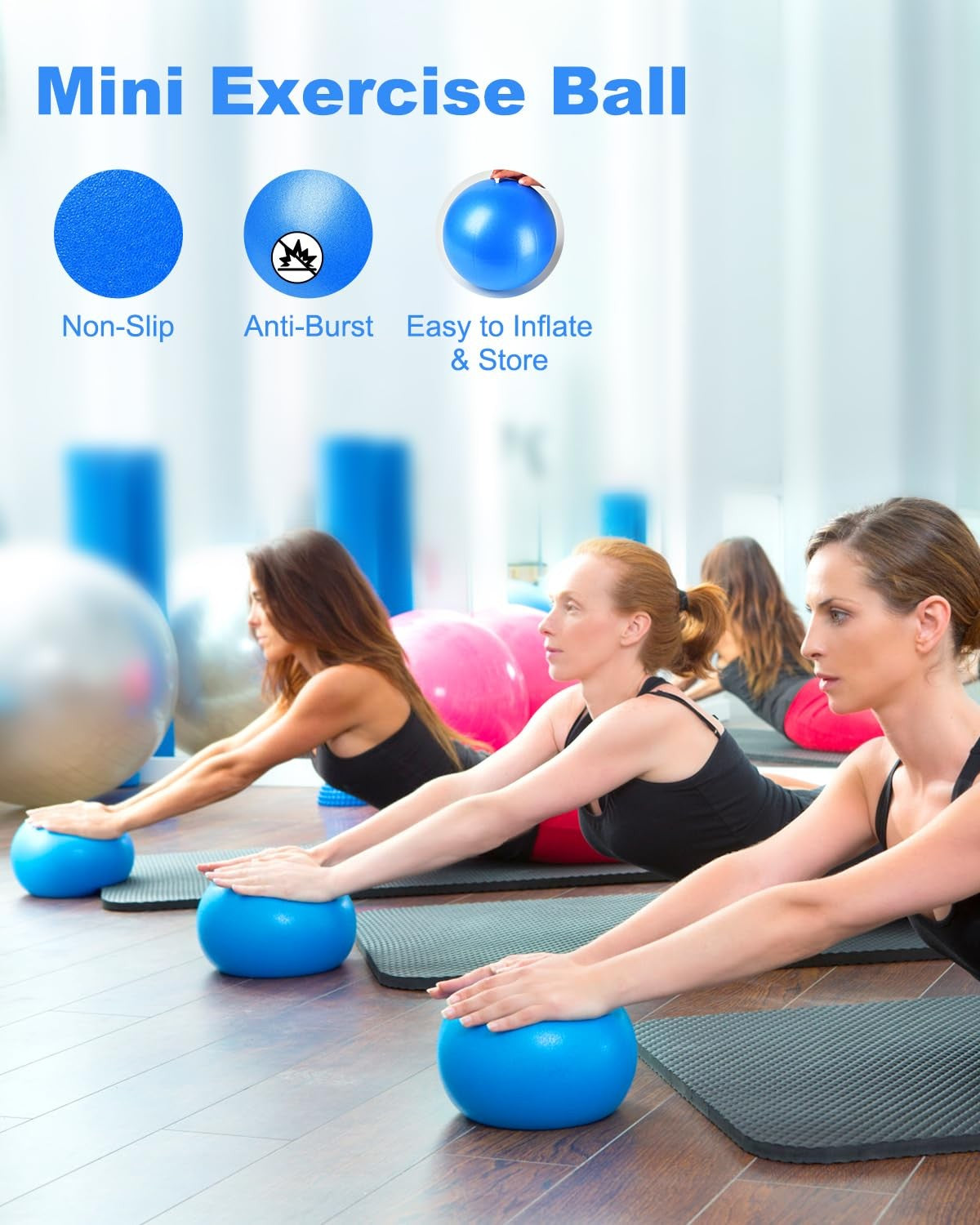 9 Inch Pilates Ball Small Excercise Ball, Coregeous Balls, Workout Balls for ...